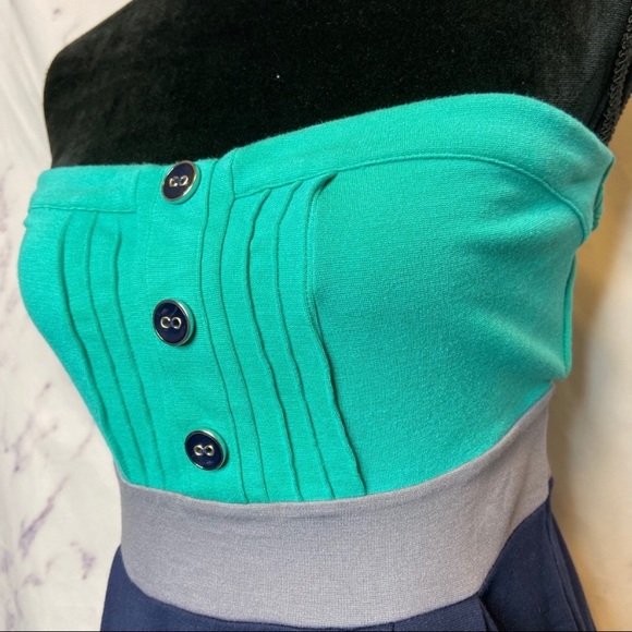 Anthropologie Ric Rac Colorblock Strapless Dress - Picture 2 of 8